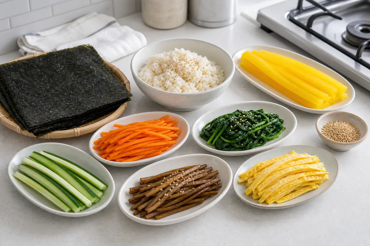완성된 야채 김밥