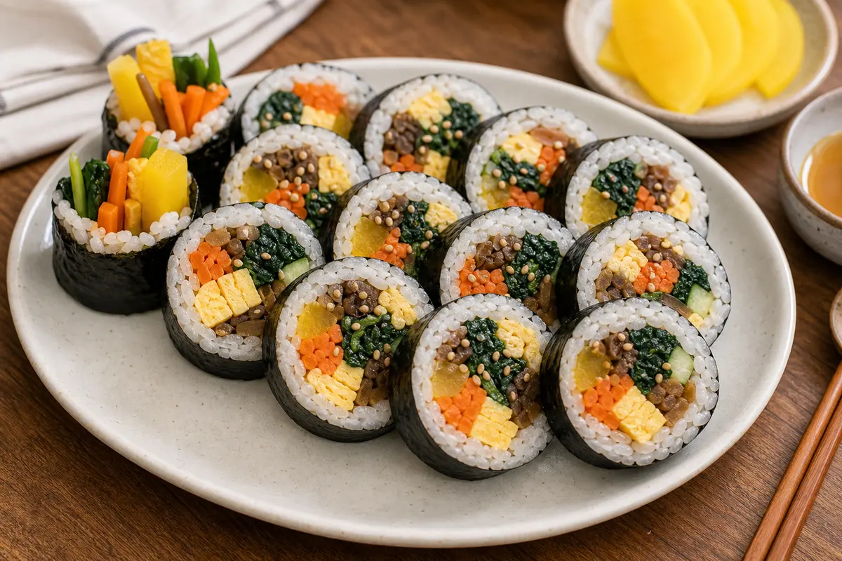 완성된 야채 김밥