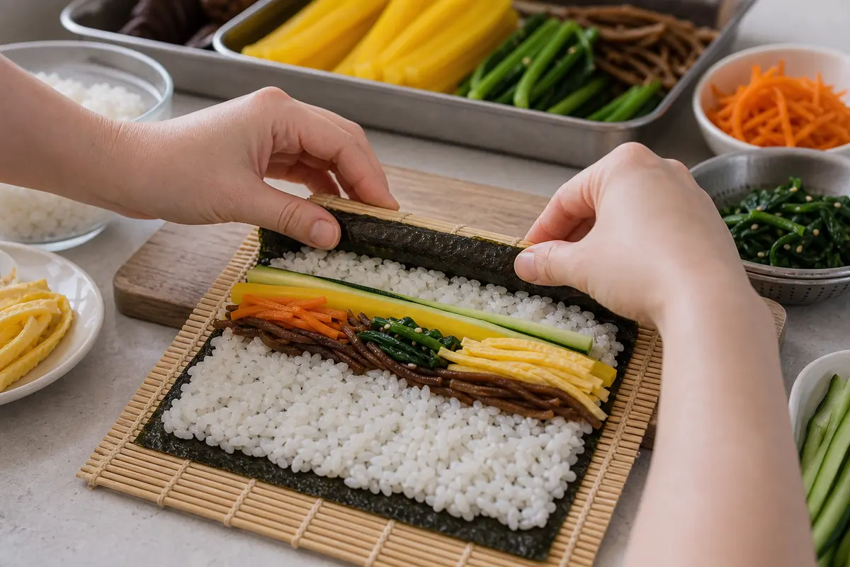 완성된 야채 김밥