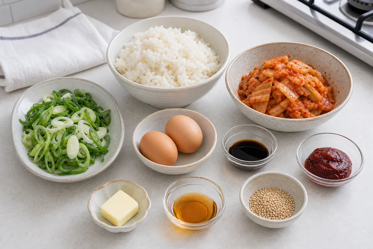 완성된 김치볶음밥