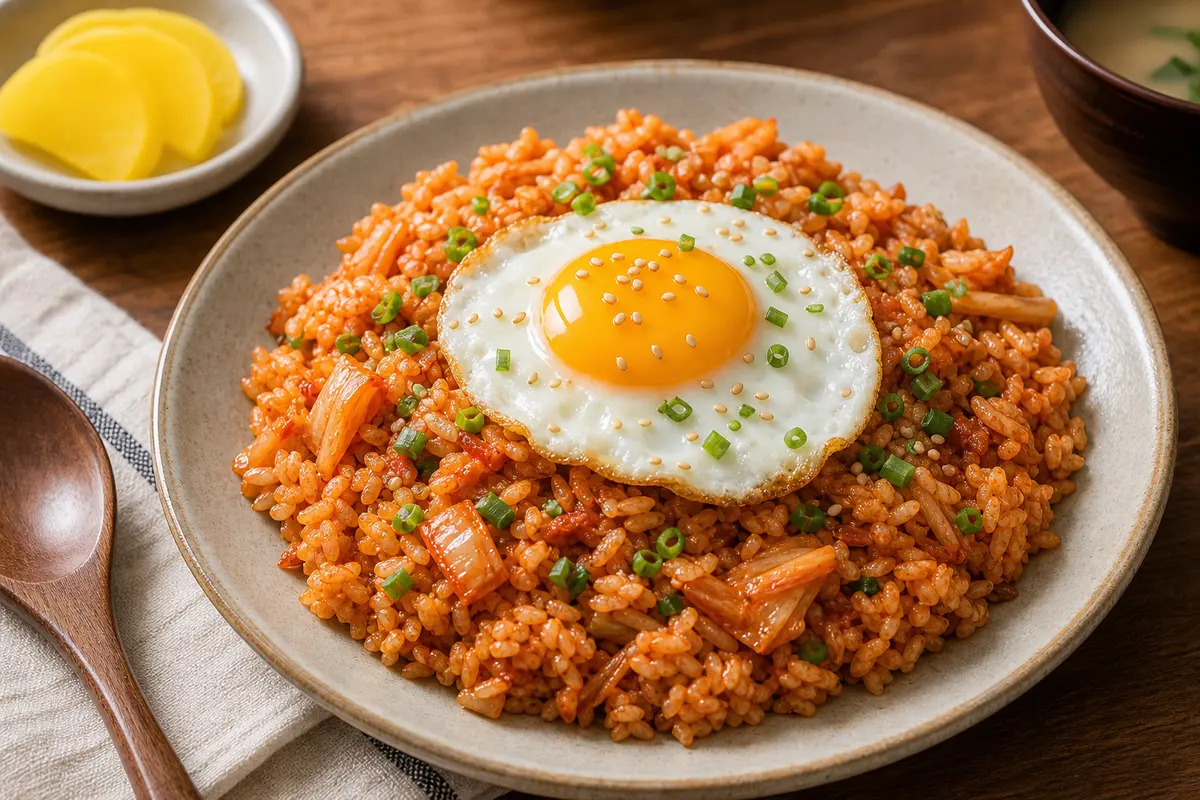 완성된 김치볶음밥