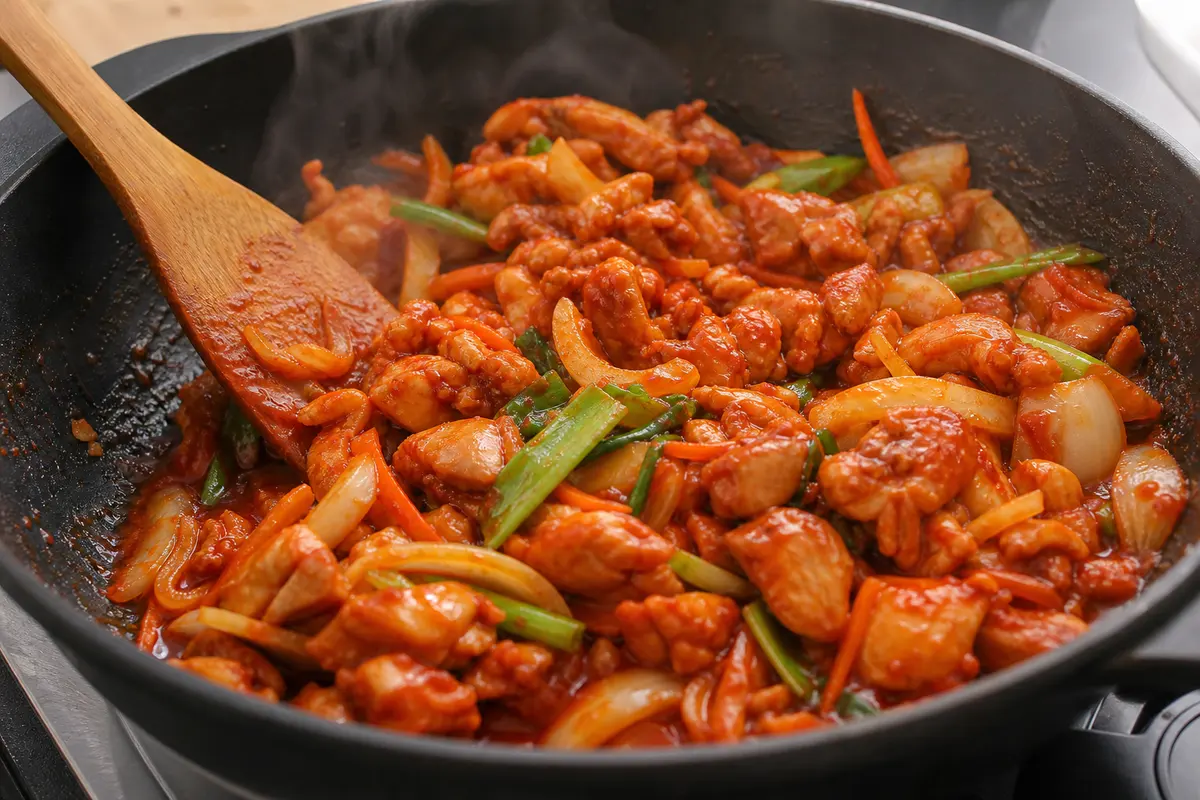 매콤달콤한 한국식 닭불고기 완성 사진