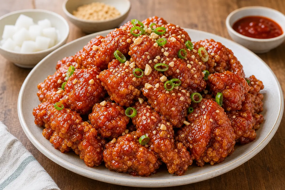매콤달콤한 한국식 양념치킨 완성 사진