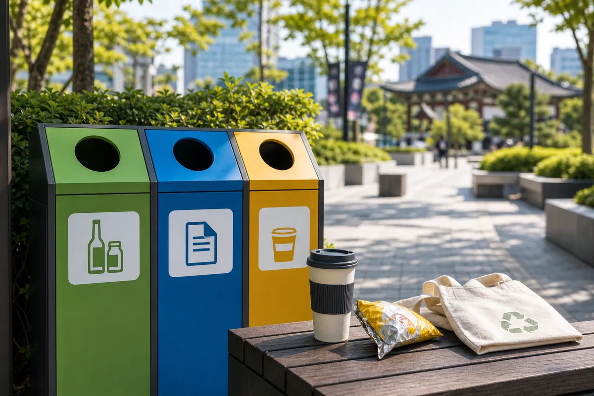 Panduan tentang tempat sampah dan etika daur ulang saat bepergian di Korea untuk orang asing