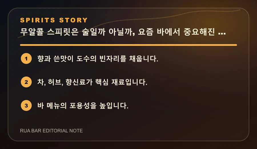 무알콜 스피릿은 술일까 아닐까, 요즘 바에서 중요해진 이유